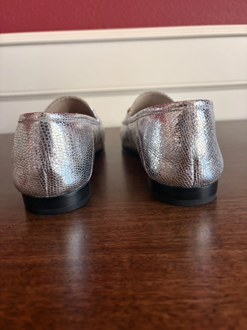NWOT Sam Edelman Lorraine Bit Loafers | 8.5W | Silver Metallic Leather